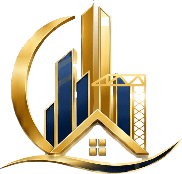 Emblema de GOLD Asesores Inmobiliarios: torres y casa en dorado y azul marino